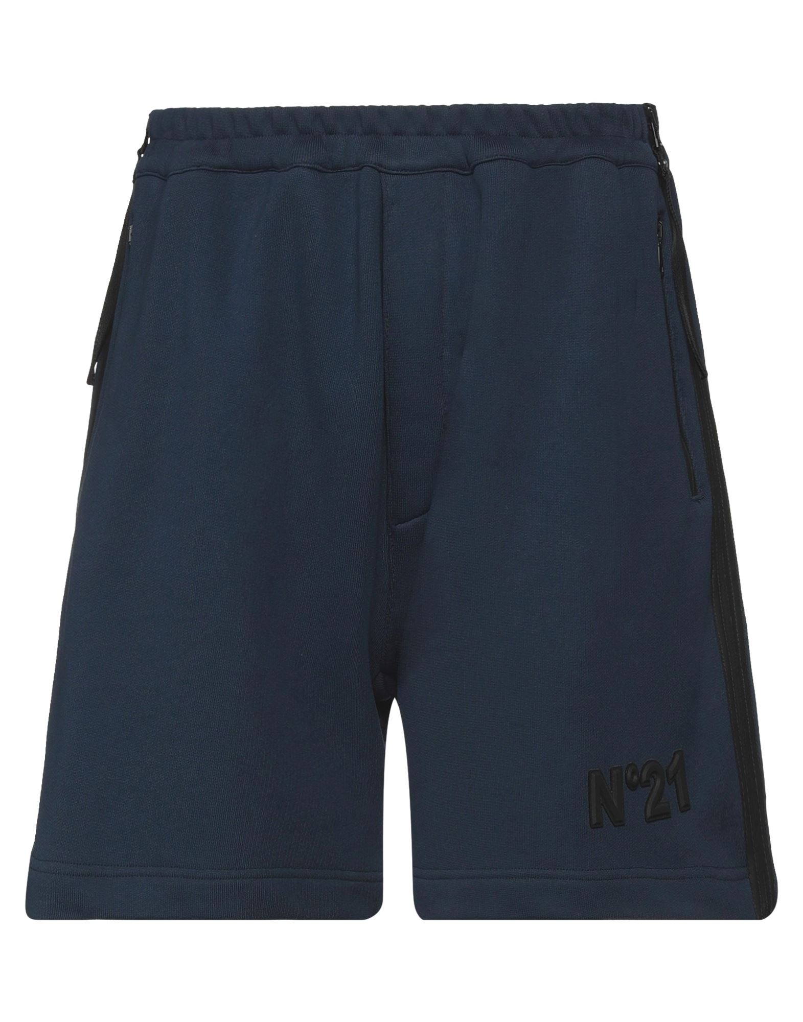 Ndegree21 Man Shorts & Bermuda Shorts Midnight Blue Size L Cotton