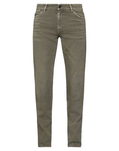 Pt Torino Man Jeans Military Green Size 29 Cotton, Elastane