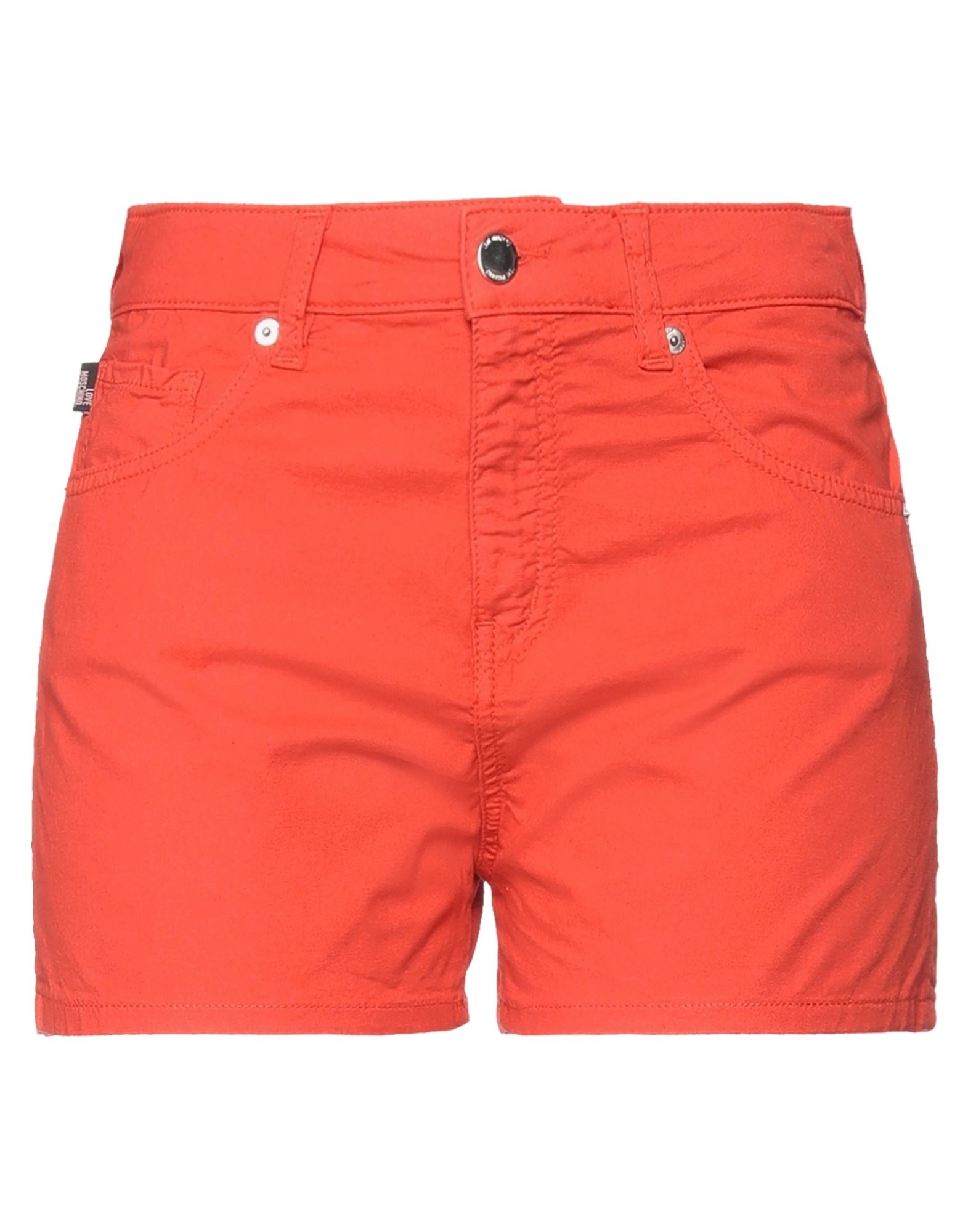 Love Moschino Woman Shorts & Bermuda Shorts Orange Size 6 Cotton, Linen, Elastane