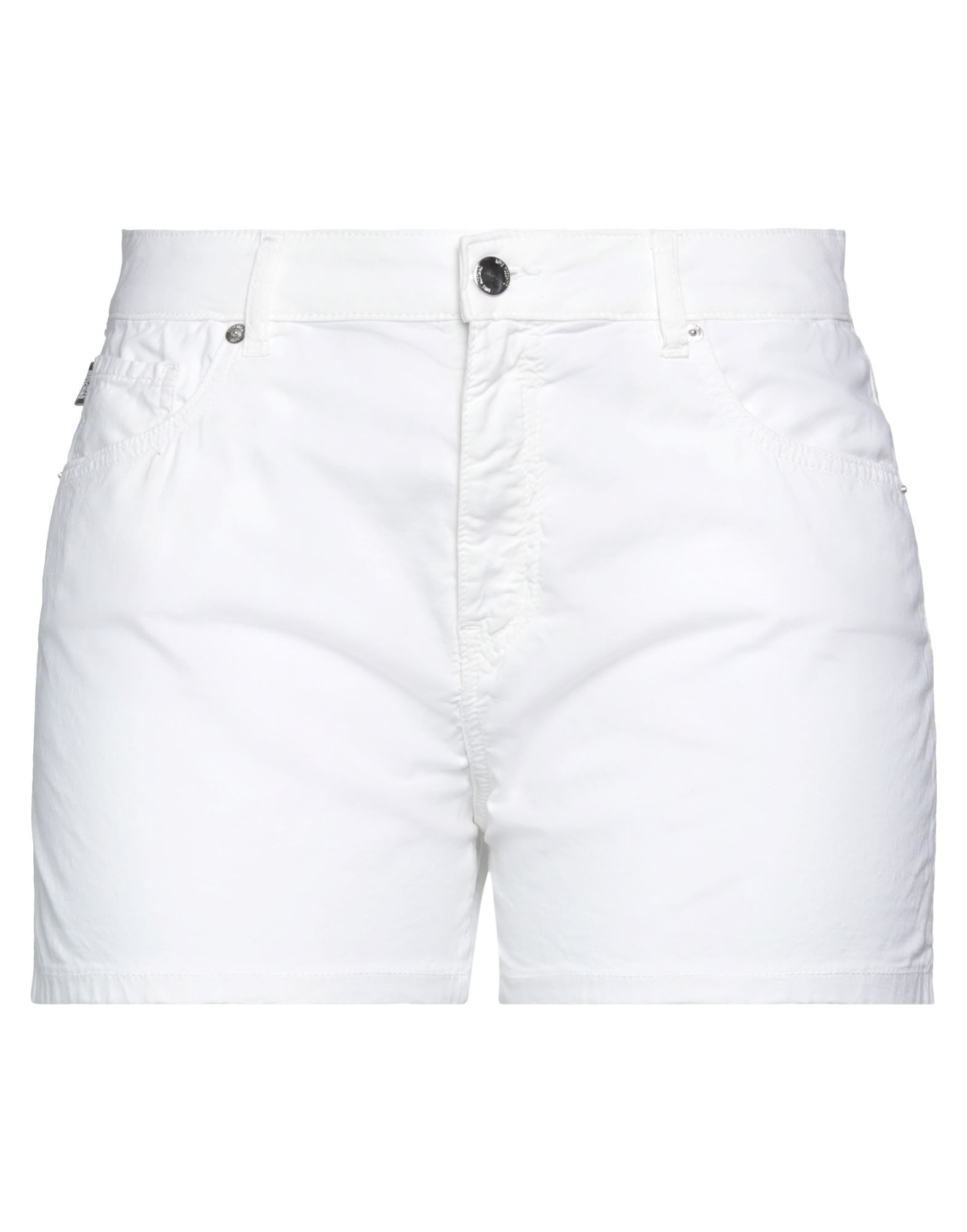 LOVE MOSCHINO LOVE MOSCHINO WOMAN SHORTS & BERMUDA SHORTS WHITE SIZE 10 COTTON, LINEN, ELASTANE