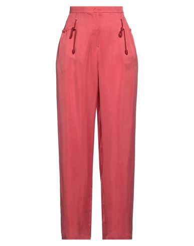 Emporio Armani Woman Pants Coral Size 14 Cupro, Viscose, Cotton, Polyester In Red