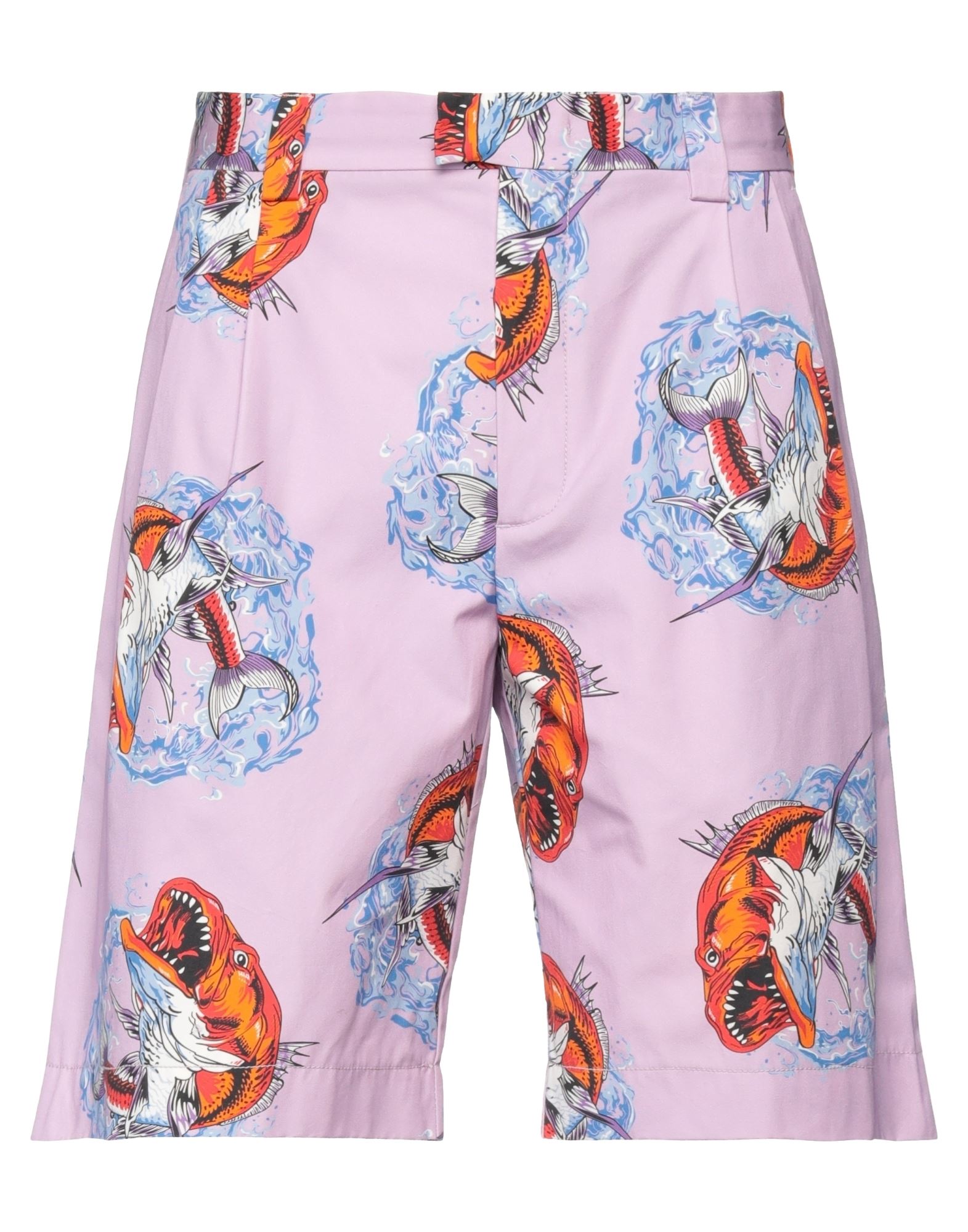 Msgm Man Shorts & Bermuda Shorts Lilac Size 28 Cotton In Purple
