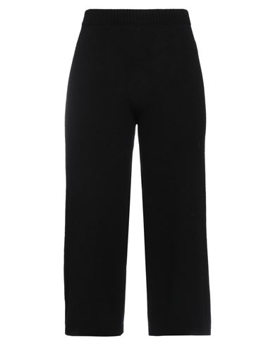 Compagnia Italiana Woman Cropped Pants Midnight Blue Size M Virgin Wool, Cashmere In Black