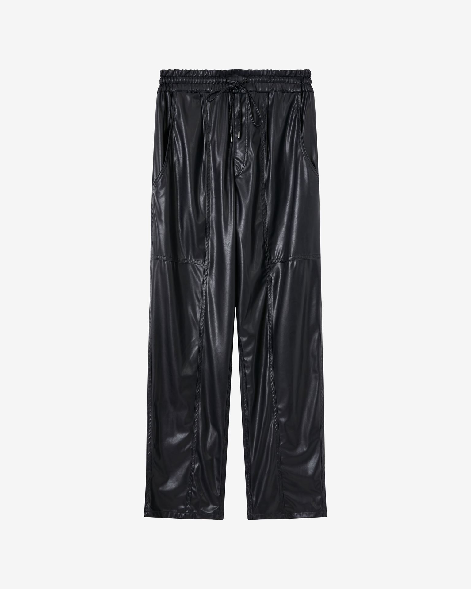 Isabel Marant Étoile Brina Faux Leather Straight-leg Trousers In Black