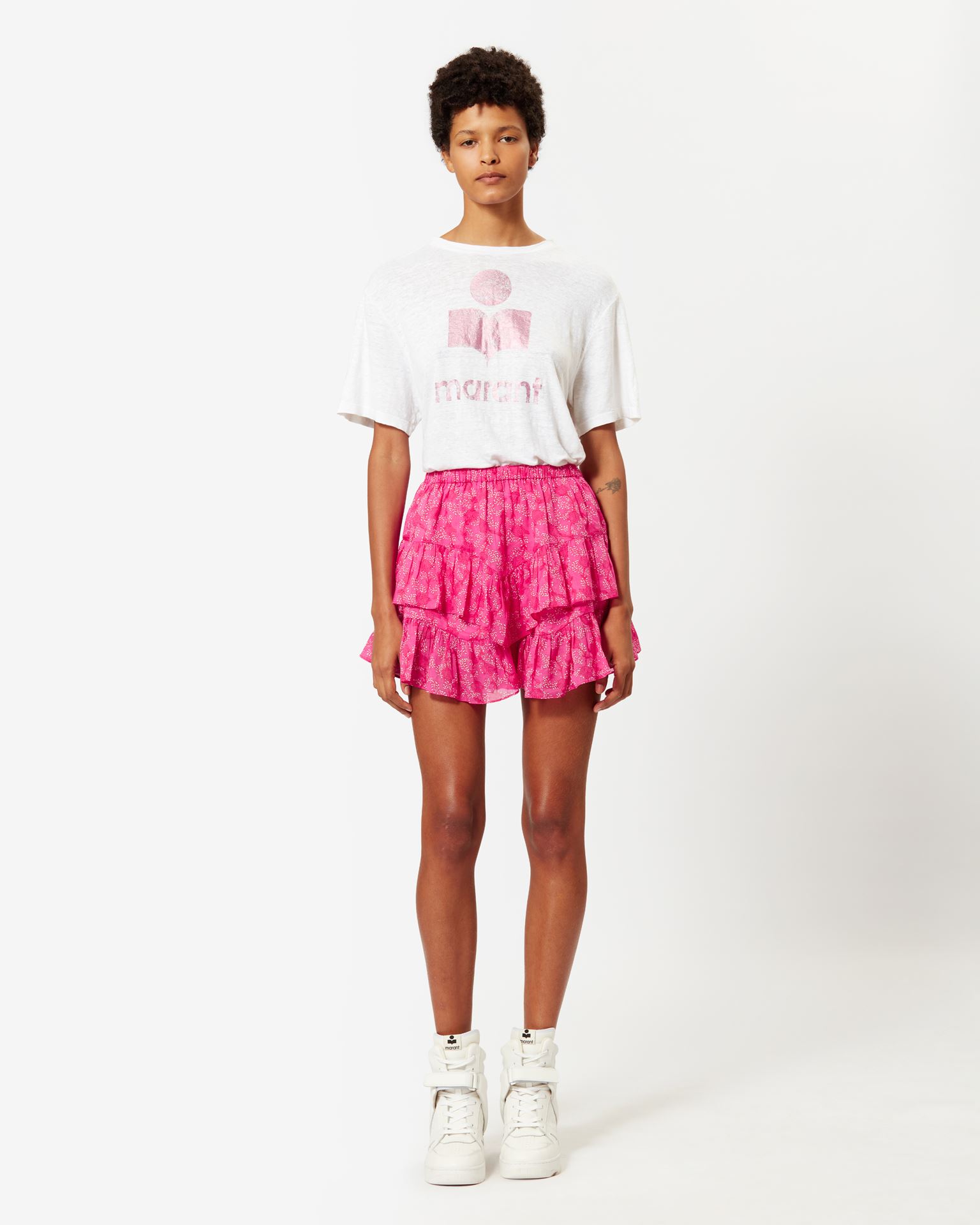 Isabel Marant Marant Étoile, Jocadia Printed Cotton Shorts - Women - Pink