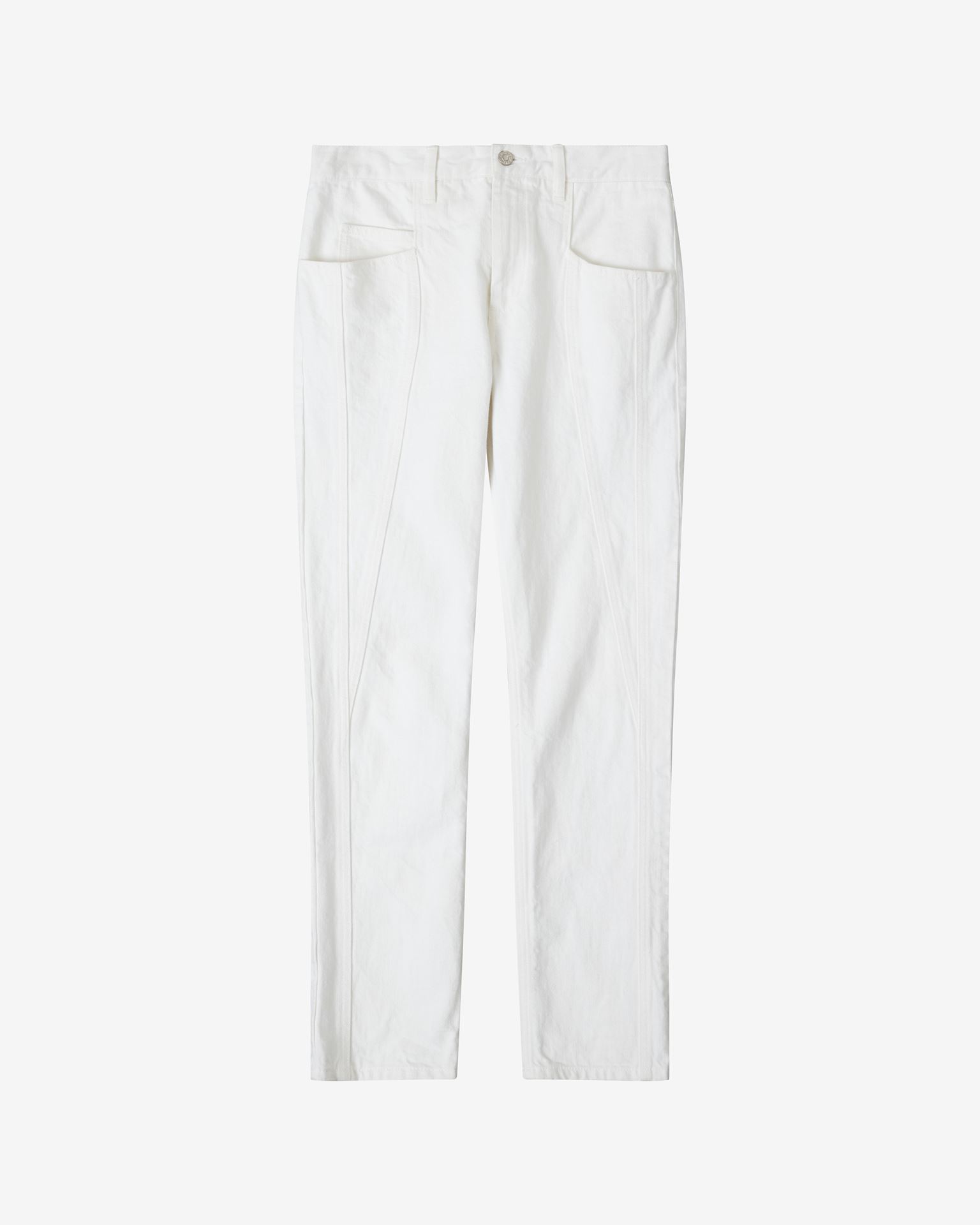 Isabel Marant Vikira Cotton Denim Jeans In White