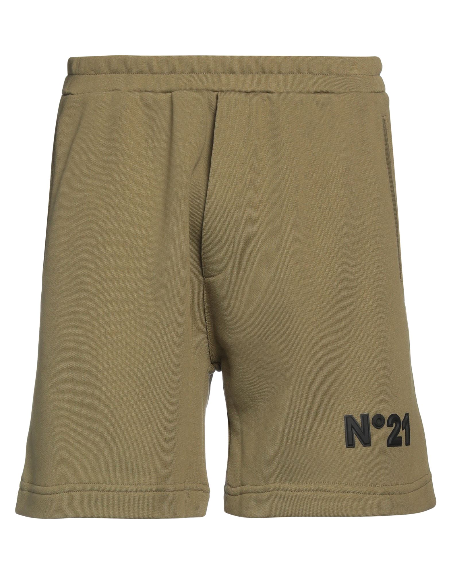 Ndegree21 Man Shorts & Bermuda Shorts Military Green Size M Cotton