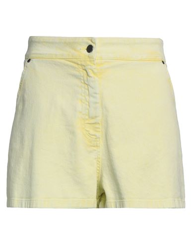 Soallure Woman Denim Shorts Yellow Size 6 Cotton, Elastane