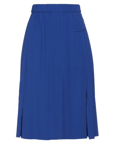 N°21 Woman Midi Skirt Bright Blue Size 8 Acetate, Silk