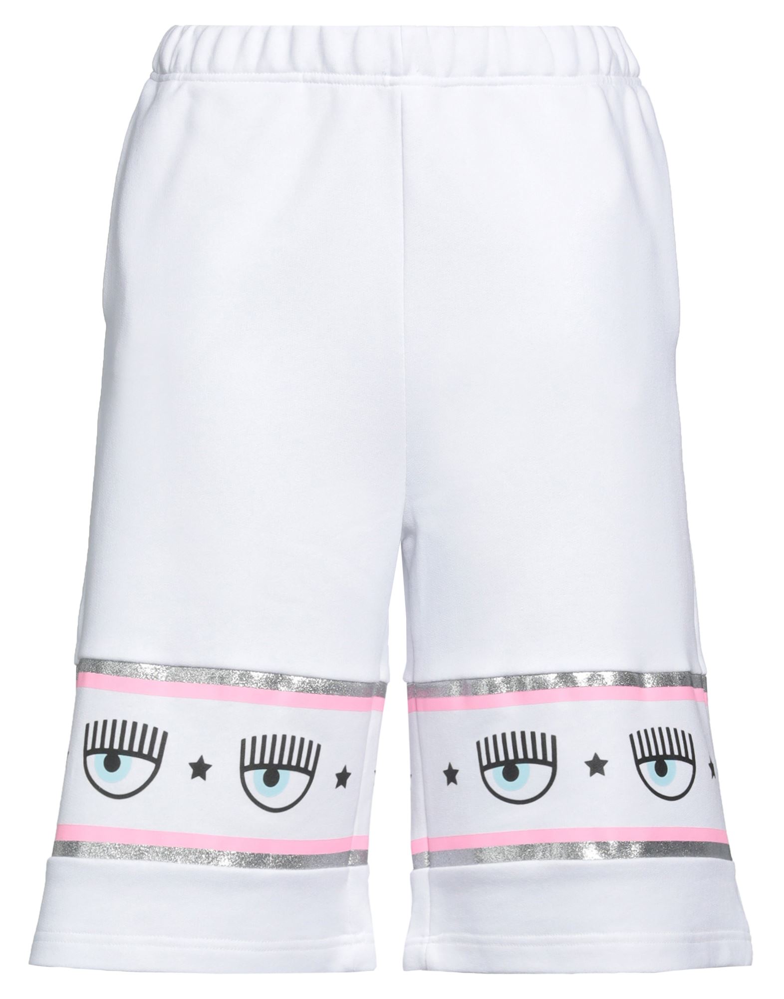 Shop Chiara Ferragni Woman Shorts & Bermuda Shorts White Size M Cotton