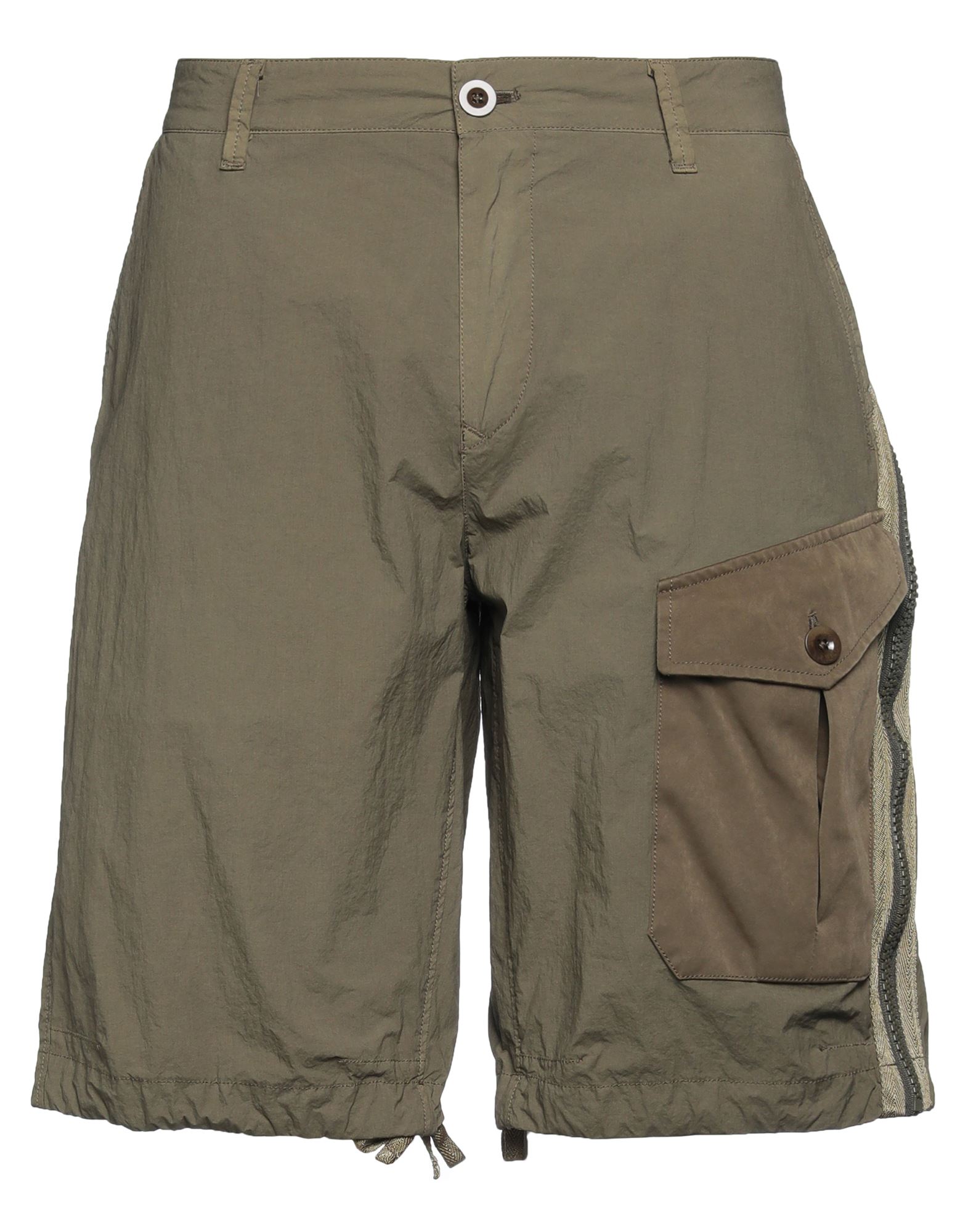 Ten C Zip-detail Bermuda Shorts In Green