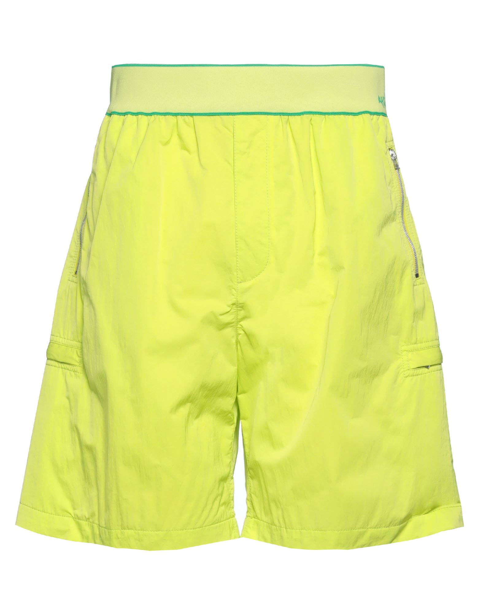 Shop Bottega Veneta Man Shorts & Bermuda Shorts Acid Green Size S Polyamide