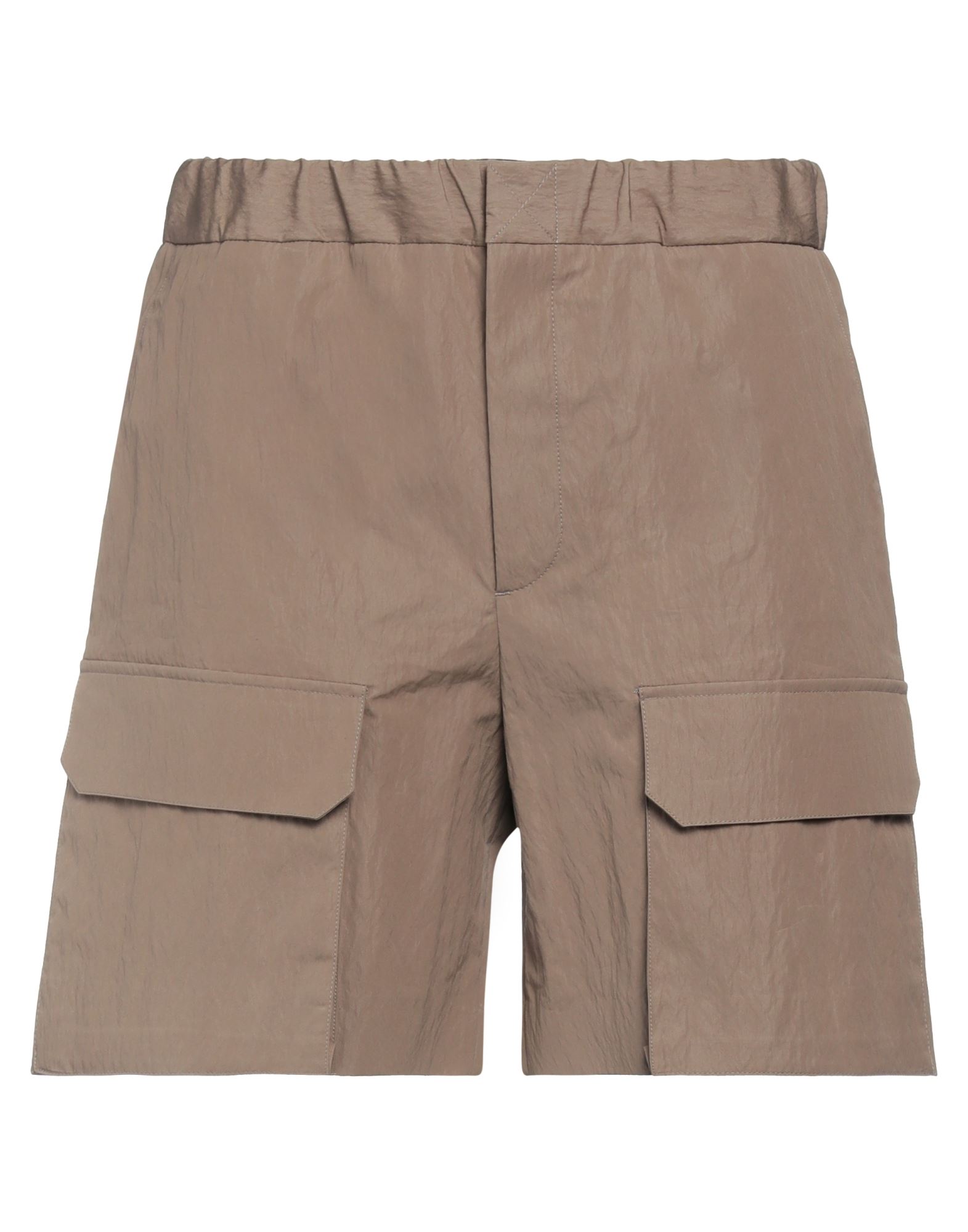 Shop Fendi Man Shorts & Bermuda Shorts Khaki Size 34 Cotton, Polyamide In Beige