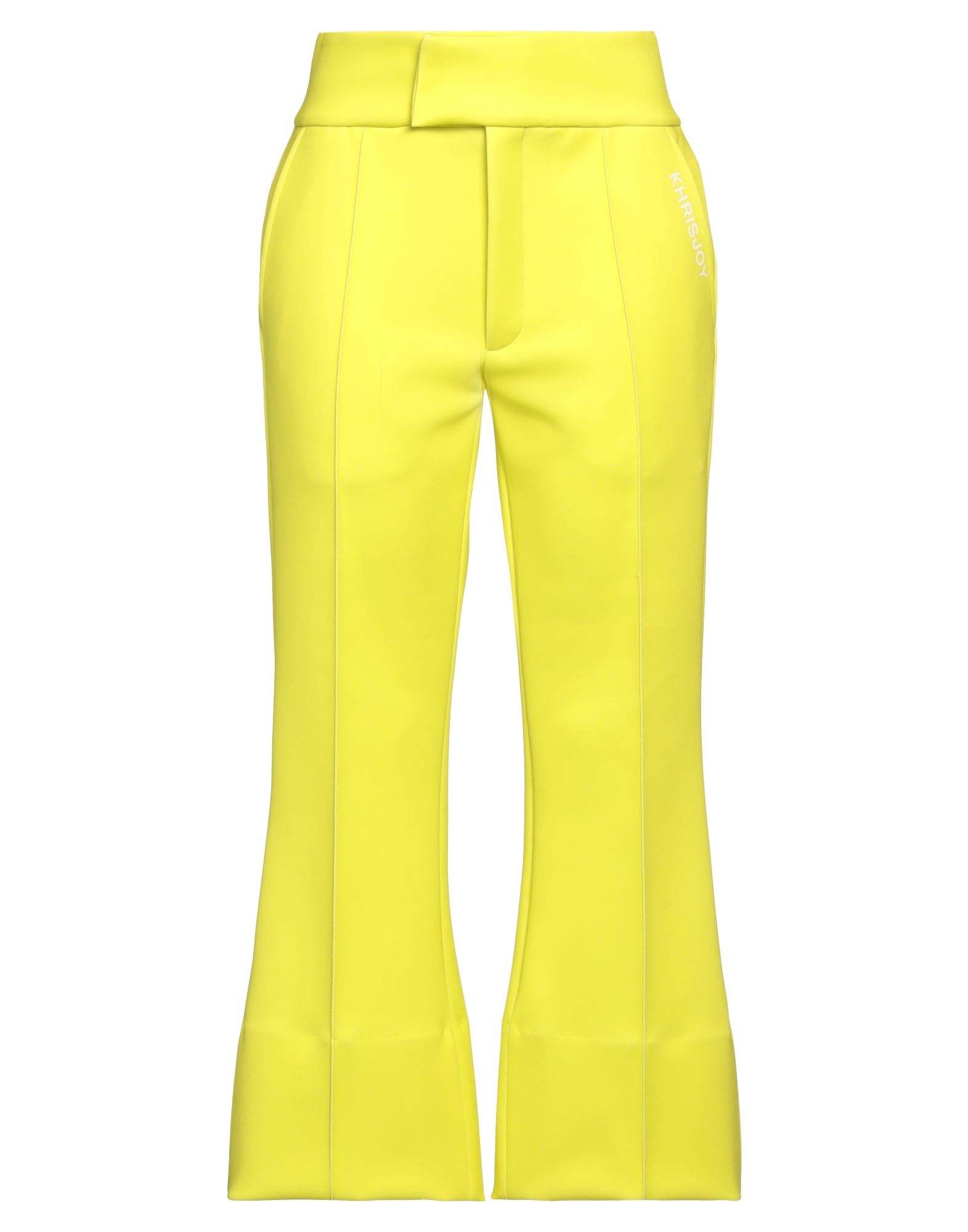Khrisjoy Logo-print Cropped Flared Trousers In Yellow