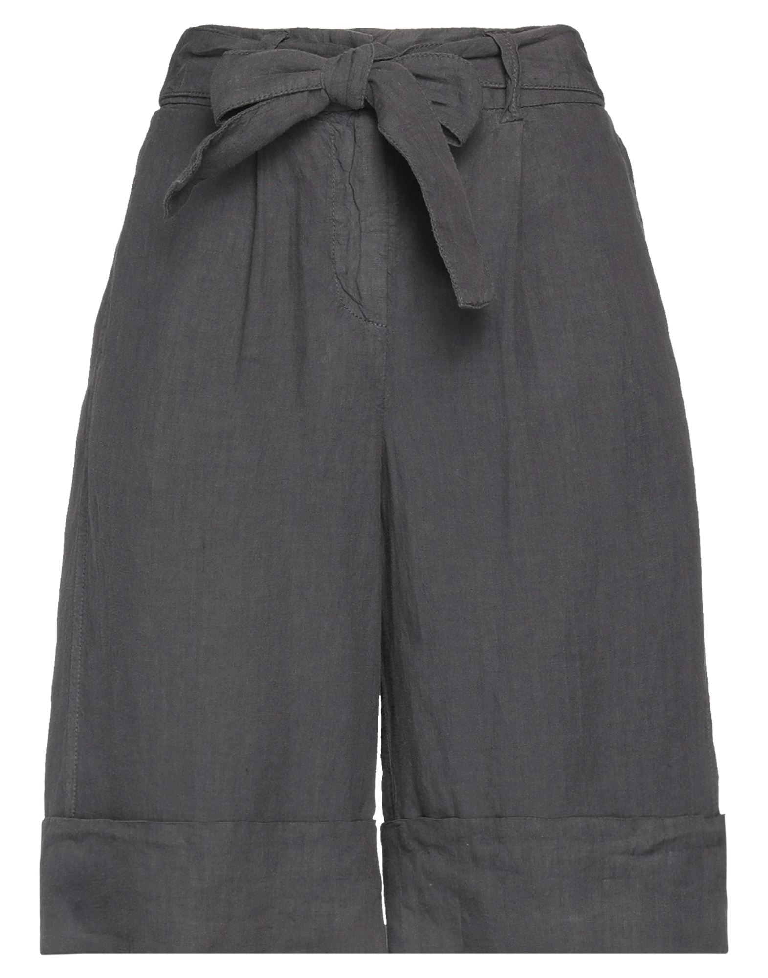 Peserico Woman Shorts & Bermuda Shorts Steel Grey Size 2 Linen