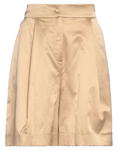Shop Jijil Woman Shorts & Bermuda Shorts Sand Size 6 Cotton, Silk, Elastane, Acetate, Pbt - Polybutylene  In Beige