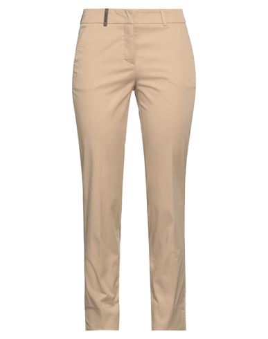 Peserico Woman Pants Camel Size 8 Cotton, Elastane In Beige