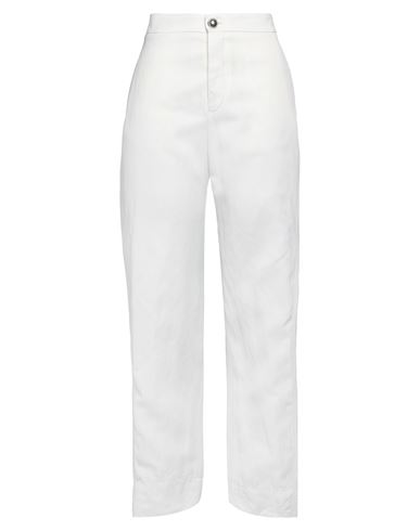 Shop Jil Sander Woman Pants White Size 4 Viscose, Linen, Cotton