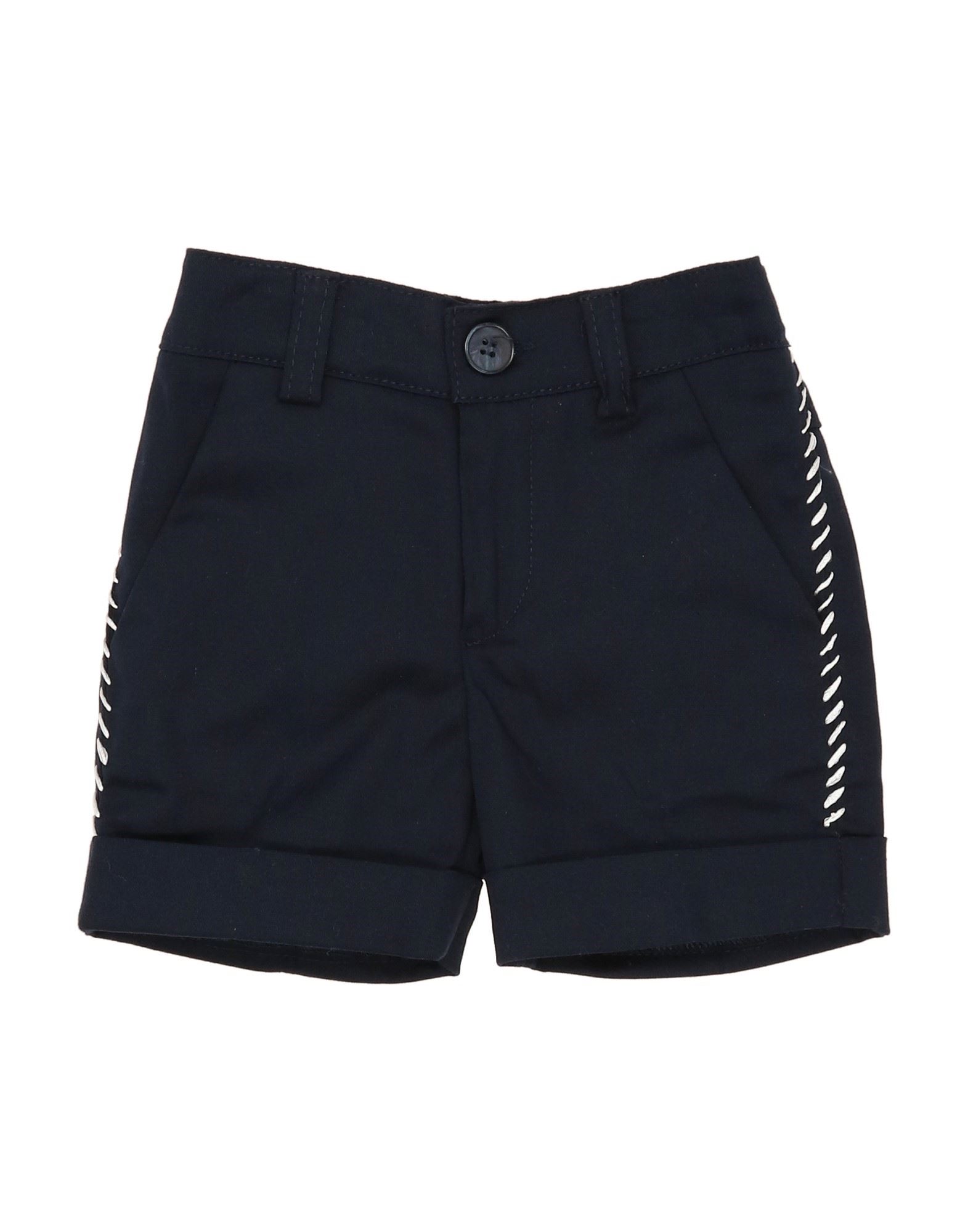 Manuell & Frank Kids'  Newborn Boy Shorts & Bermuda Shorts Midnight Blue Size 0 Cotton, Elastane