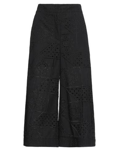 Msgm Woman Cropped Pants Black Size 2 Cotton, Polyester