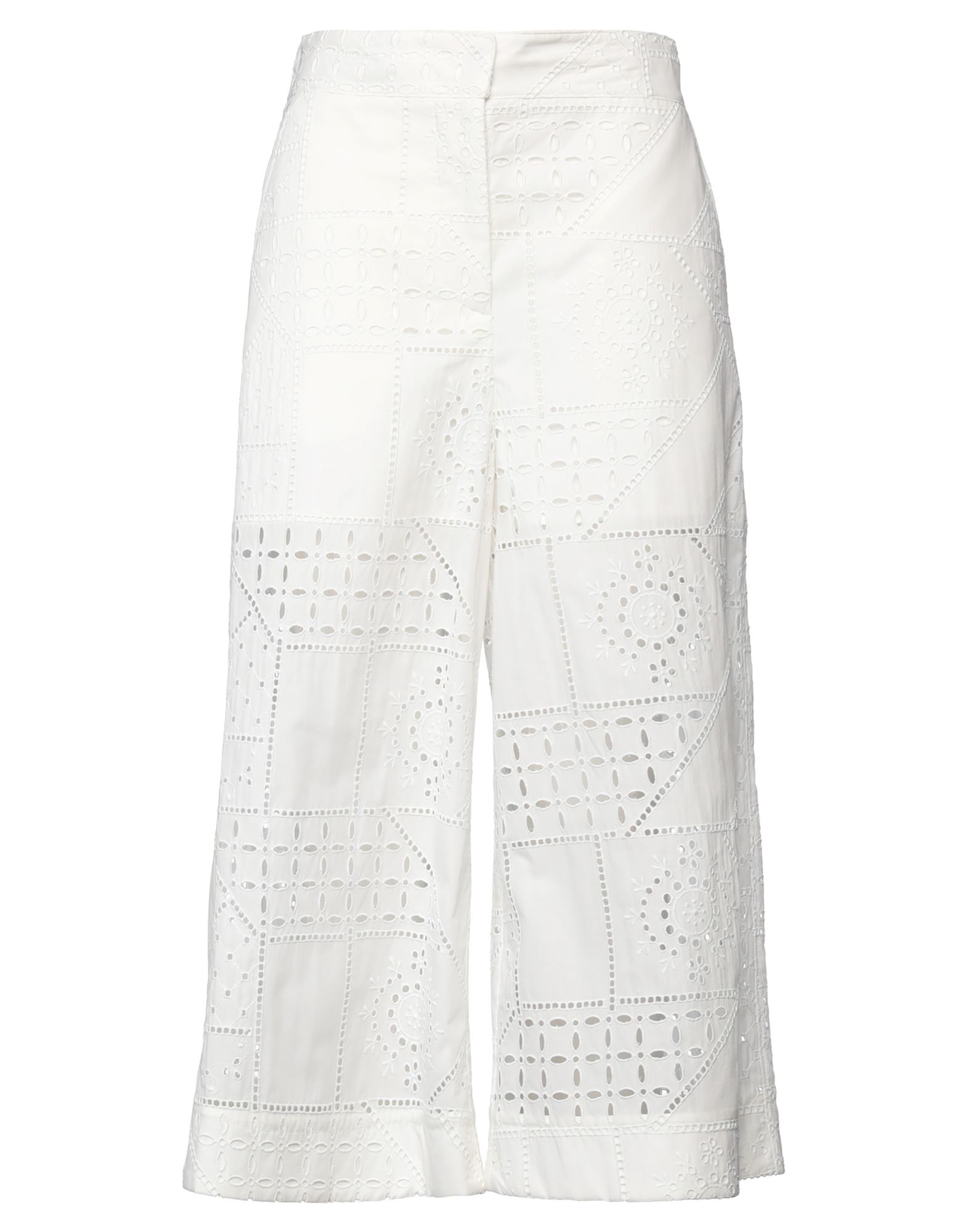 Msgm Cropped Pants In White