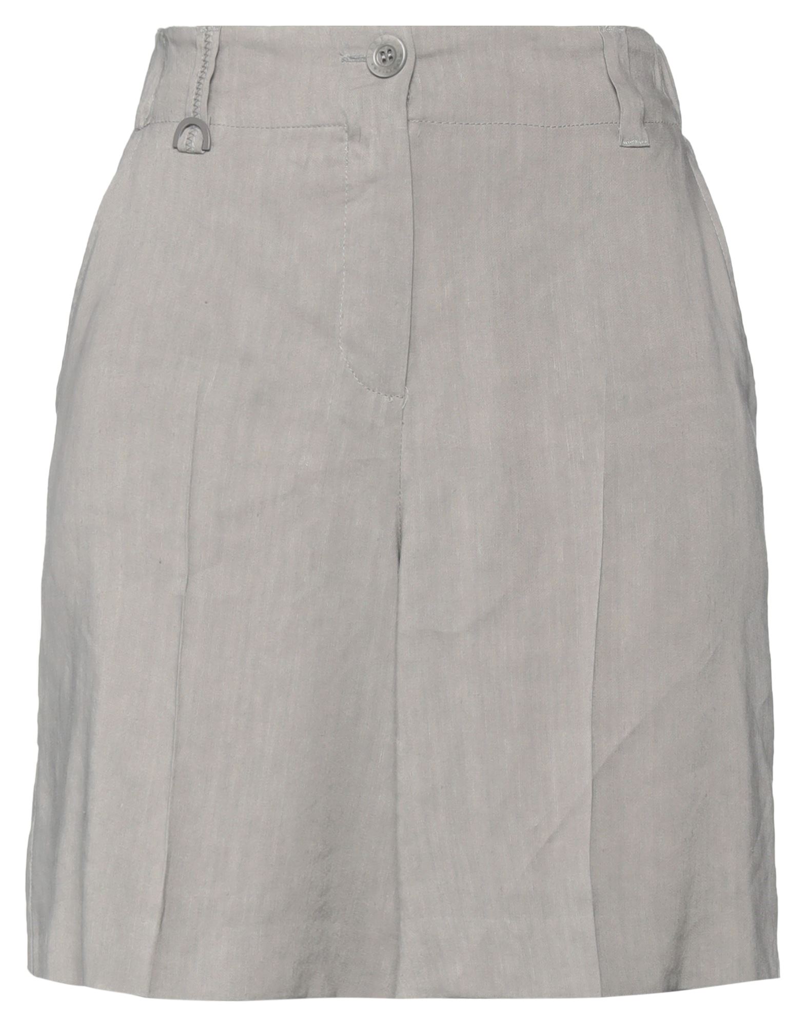 Marella Woman Shorts & Bermuda Shorts Grey Size 12 Linen, Viscose, Elastane