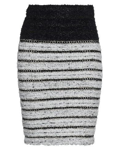 Shop Balmain Woman Midi Skirt Black Size 8 Viscose, Cotton, Polyamide, Polyester, Metallic Polyester