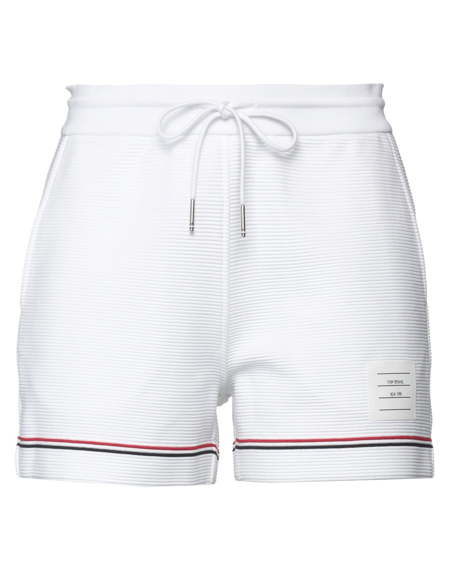 Shop Thom Browne Woman Shorts & Bermuda Shorts White Size 4 Cotton, Elastane