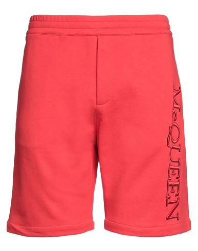 Shop Alexander Mcqueen Man Shorts & Bermuda Shorts Red Size S Cotton, Elastane, Viscose, Polyester