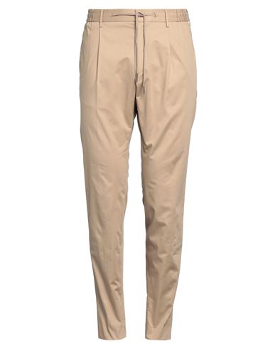 Tagliatore Man Pants Sand Size 34 Cotton, Elastane In Beige