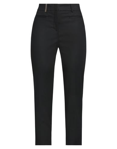 Peserico Woman Pants Black Size 14 Cotton, Viscose, Elastane In Black