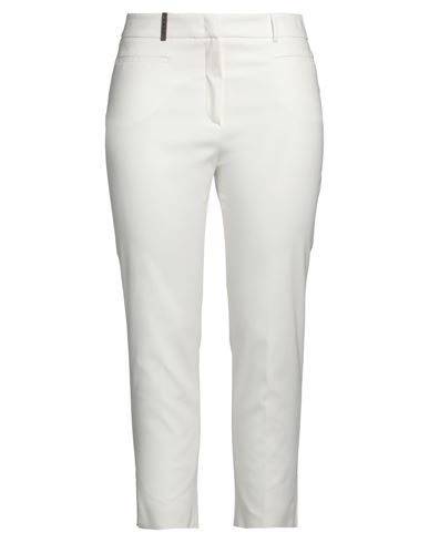 Peserico Woman Pants Off White Size 10 Cotton, Viscose, Elastane In Off White
