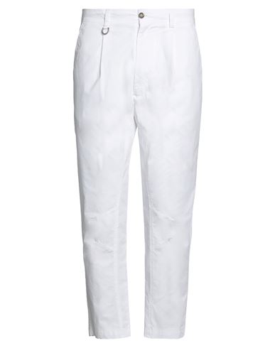 Paolo Pecora Man Pants White Size 36 Cotton, Elastane