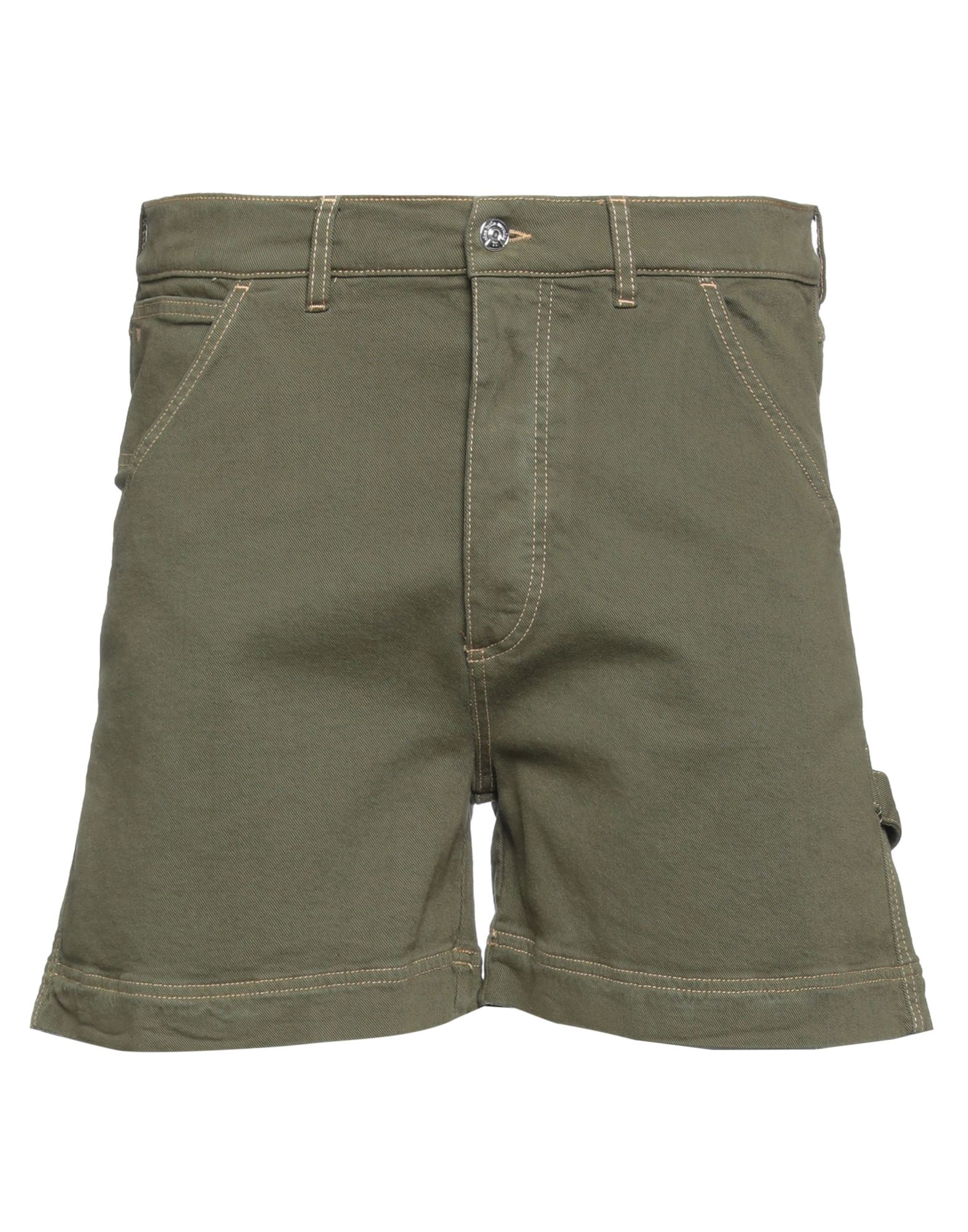 Nine:inthe:morning Nine In The Morning Man Denim Shorts Military Green Size 32 Cotton, Elastane