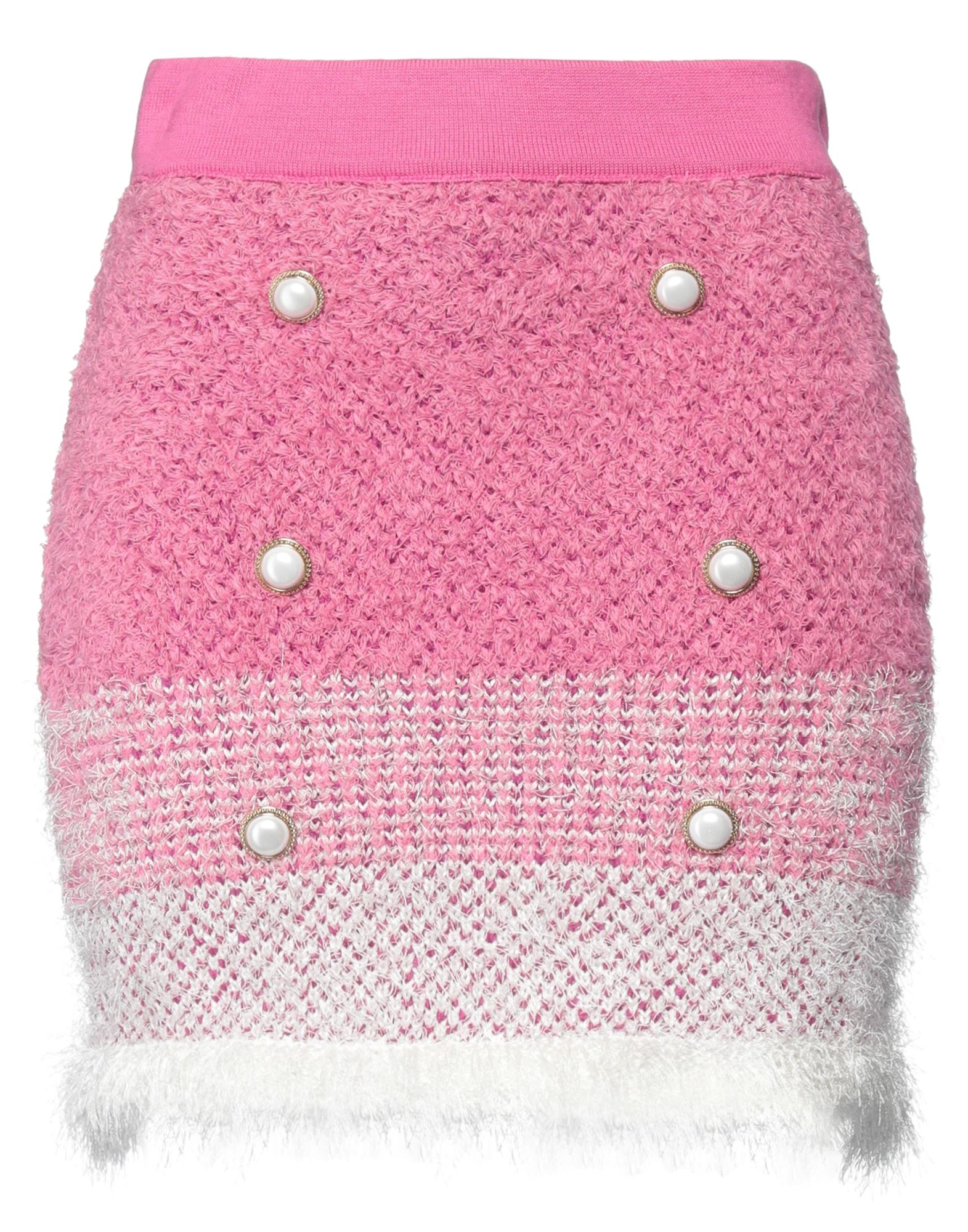 Shop Pinko Woman Mini Skirt Pink Size L Viscose, Polyamide, Cotton, Acrylic, Polyester