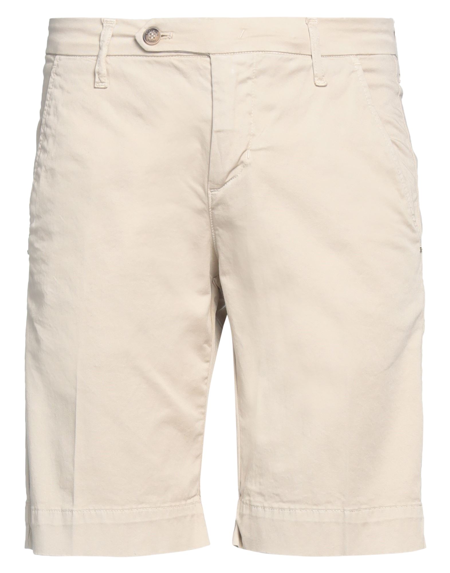 Entre Amis Mens Beige Bermuda Shorts In White