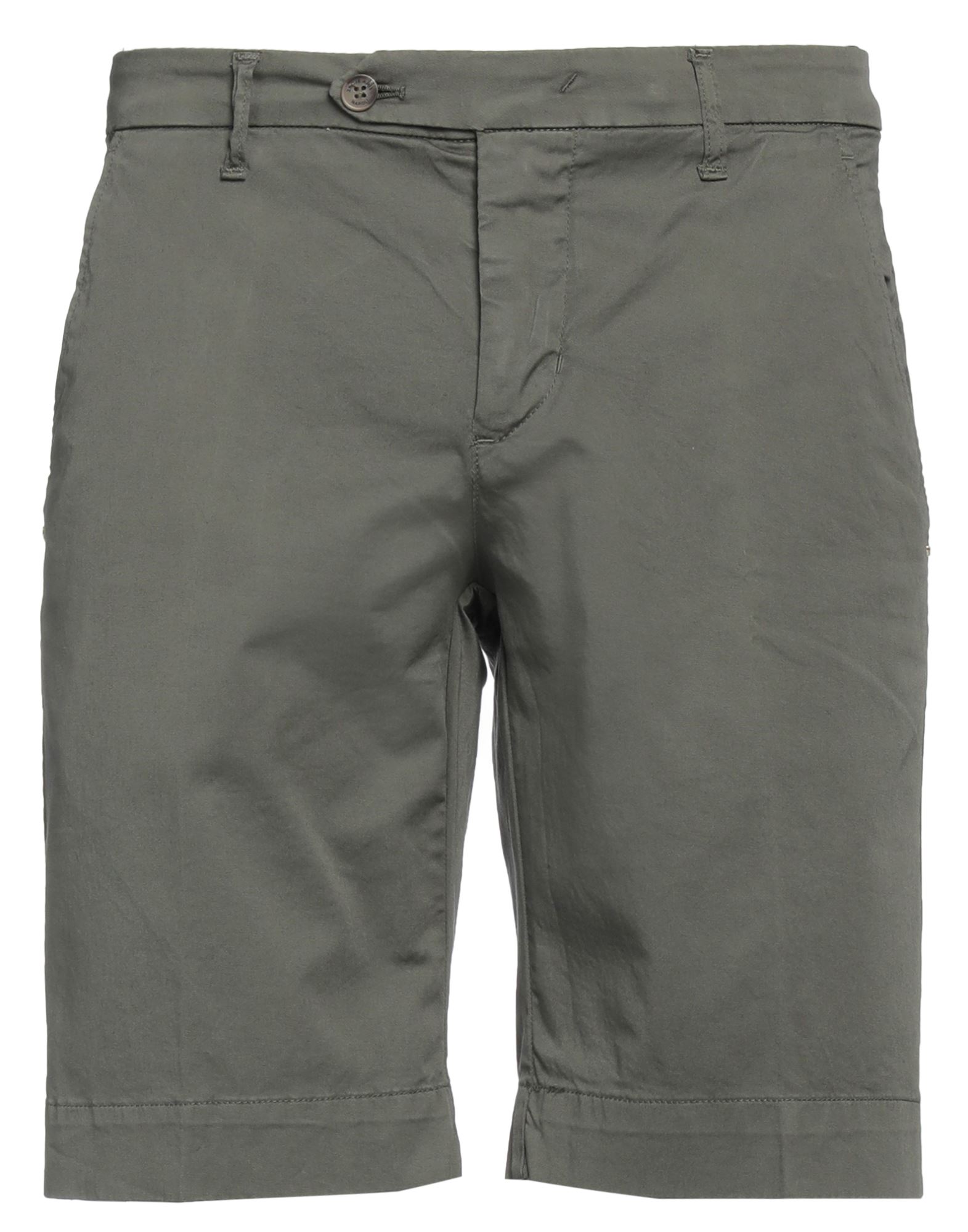 Entre Amis Man Shorts & Bermuda Shorts Military Green Size 35 Cotton, Elastane