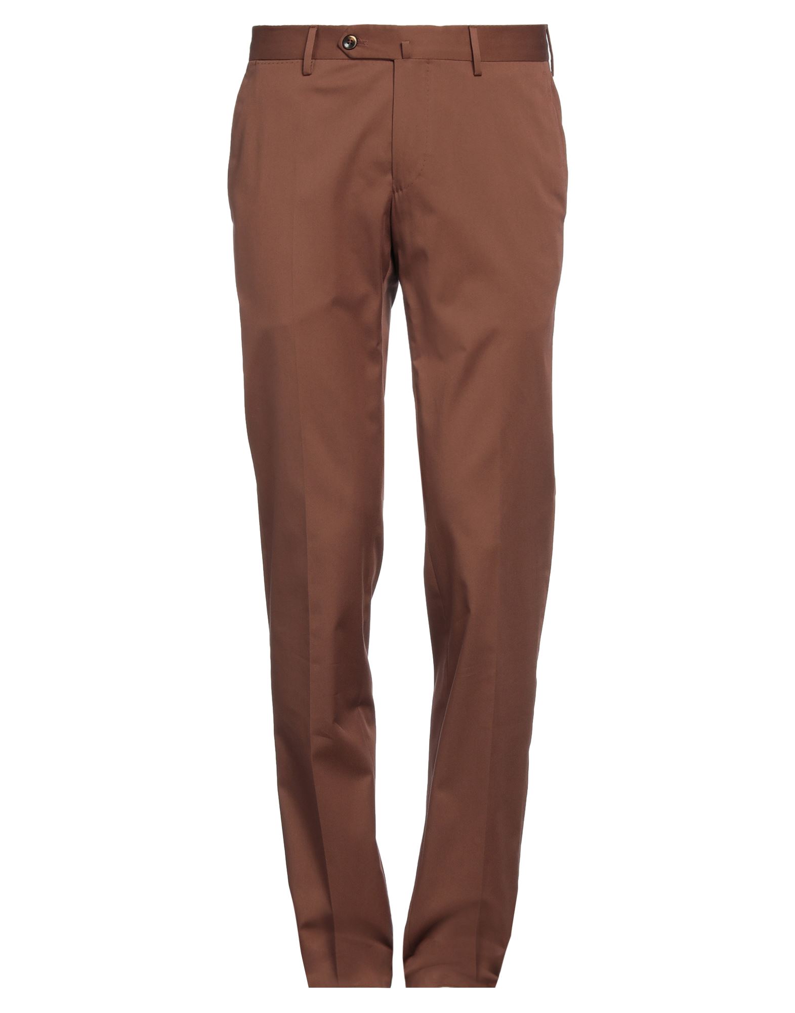Pt Torino Man Pants Brown Size 38 Cotton, Silk, Elastane