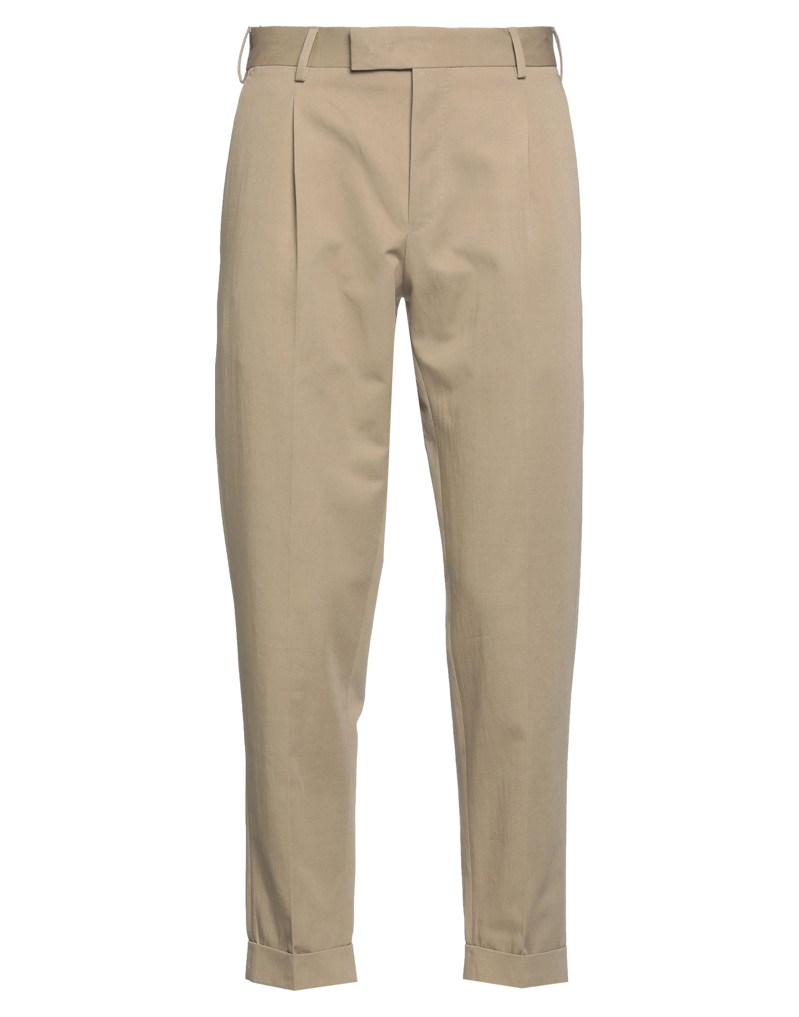 Pt Torino Man Pants Sand Size 38 Cotton, Linen In Beige