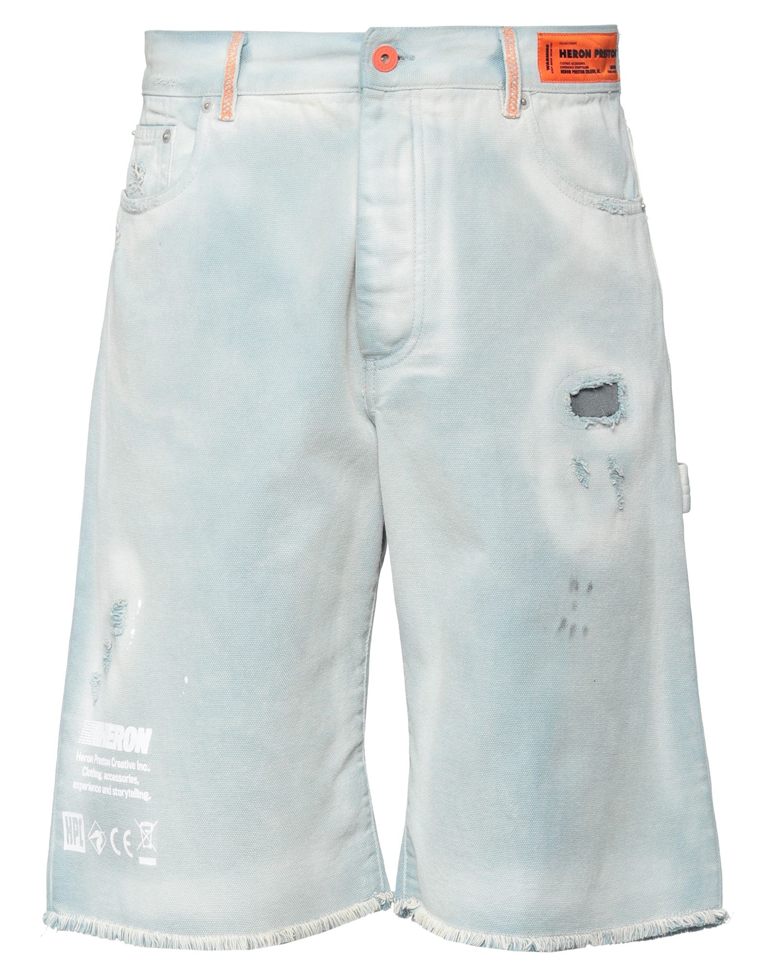 Heron Preston Denim Shorts In Blue