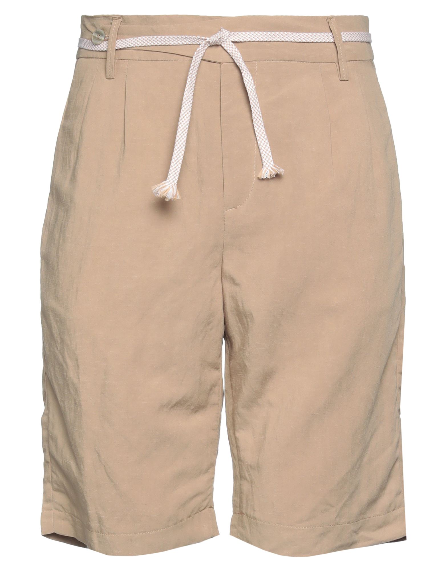 Squad² Man Shorts & Bermuda Shorts Beige Size 34 Viscose, Linen