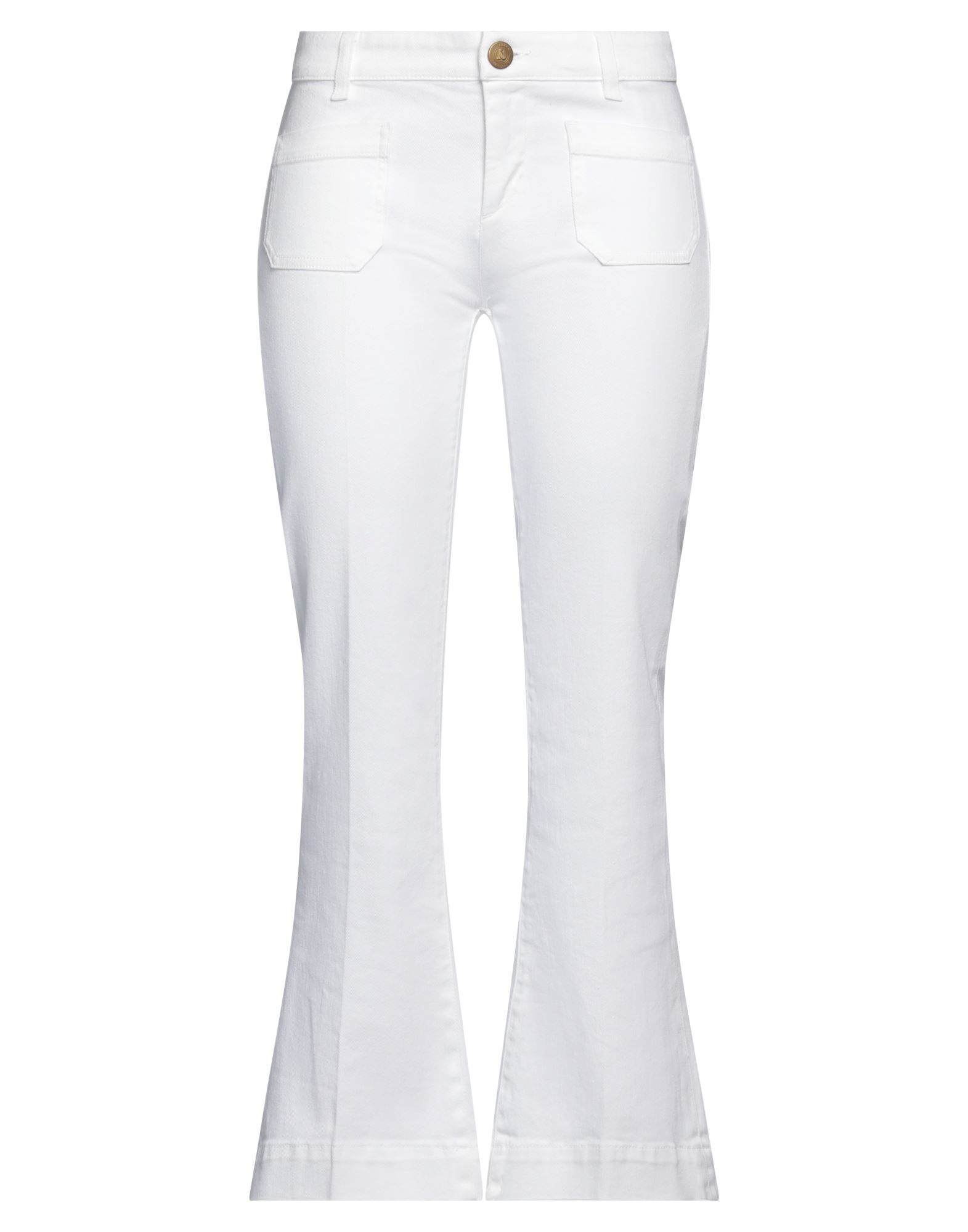 Shop The Seafarer Woman Pants Ivory Size 29 Cotton, Elastane In White