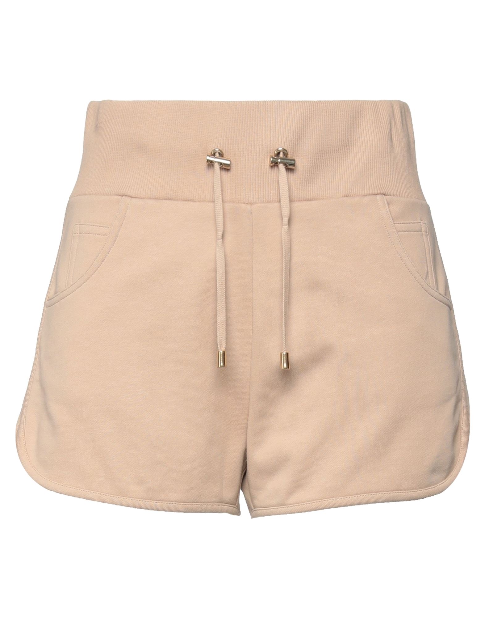 Balmain Woman Shorts & Bermuda Shorts Sand Size Xs Cotton, Elastane In Beige