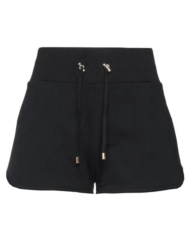 Balmain Woman Shorts & Bermuda Shorts Black Size M Cotton, Elastane