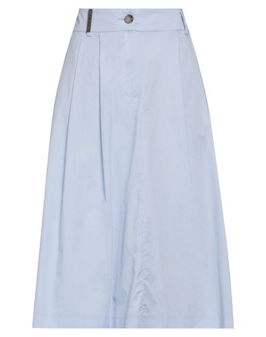Peserico Woman Midi Skirt Light Blue Size 12 Cotton, Elastane