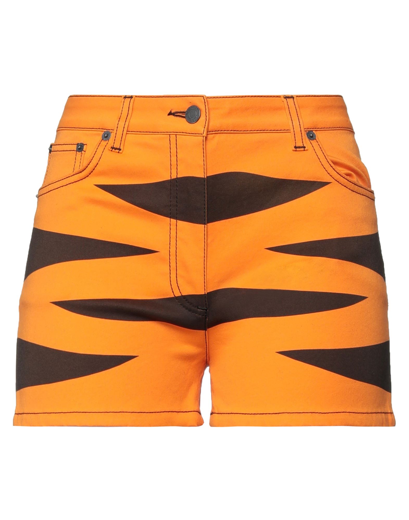 Shop Moschino Woman Shorts & Bermuda Shorts Orange Size 4 Cotton, Elastane