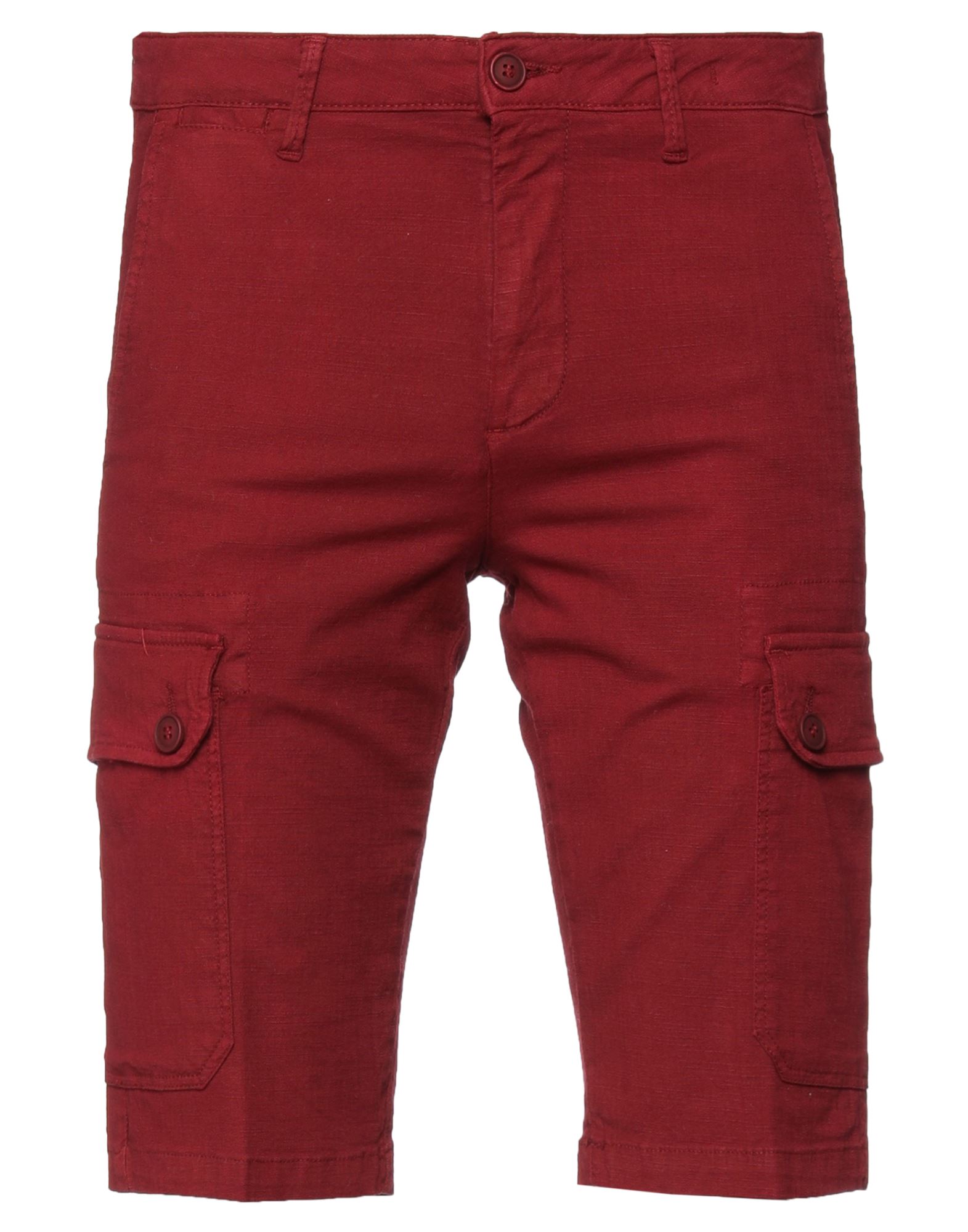 Lost In Albion Man Shorts & Bermuda Shorts Brick Red Size 28 Cotton, Linen, Elastane