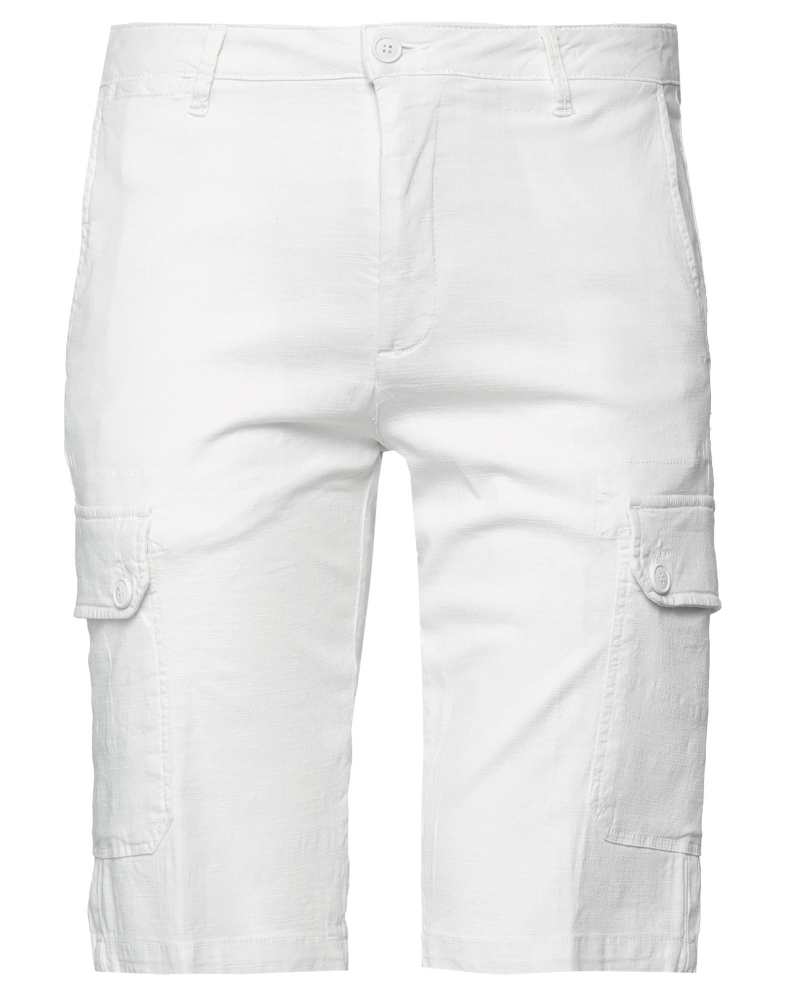 Lost In Albion Man Shorts & Bermuda Shorts White Size 34 Cotton, Linen, Elastane