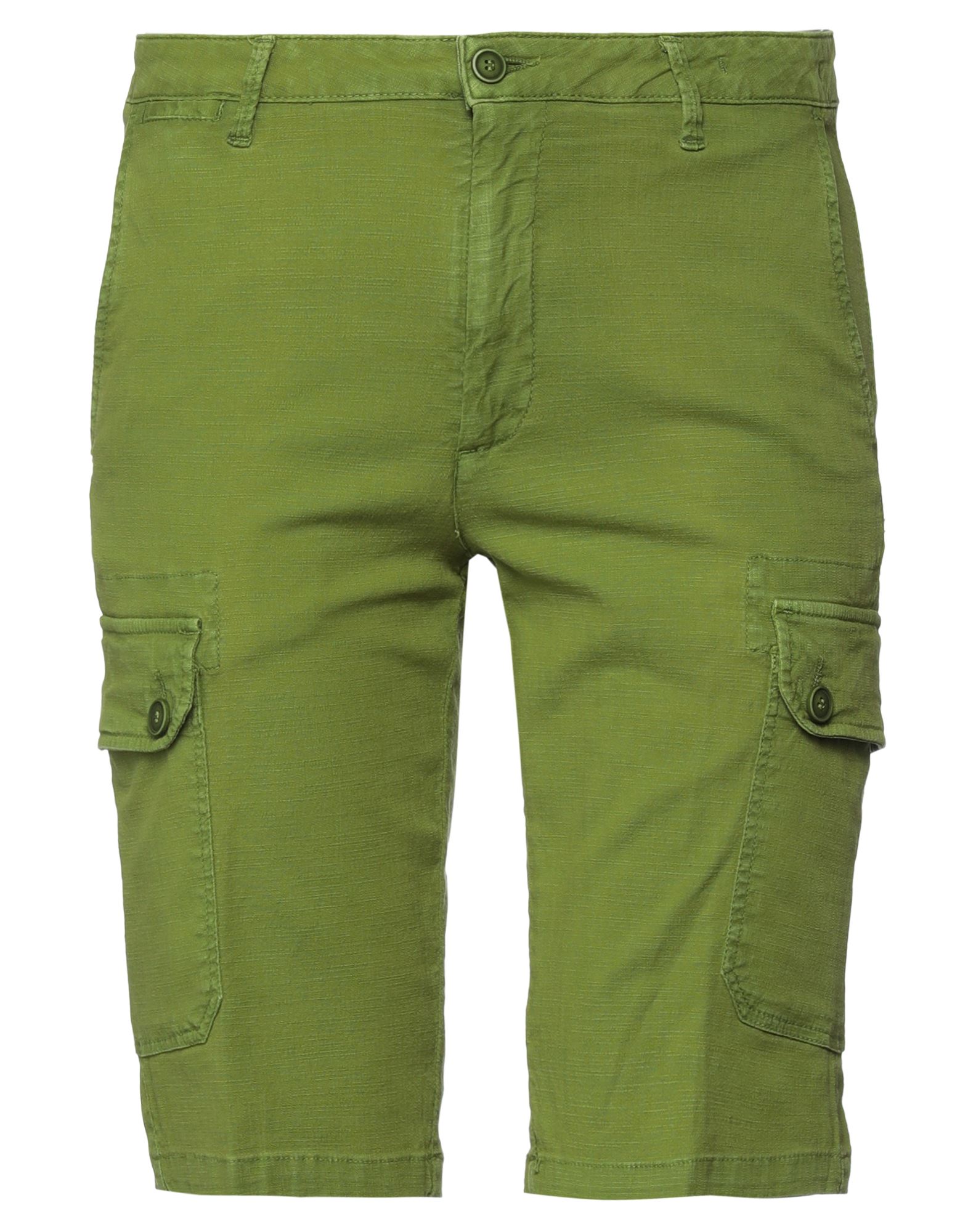 Lost In Albion Man Shorts & Bermuda Shorts Green Size 28 Cotton, Linen, Elastane
