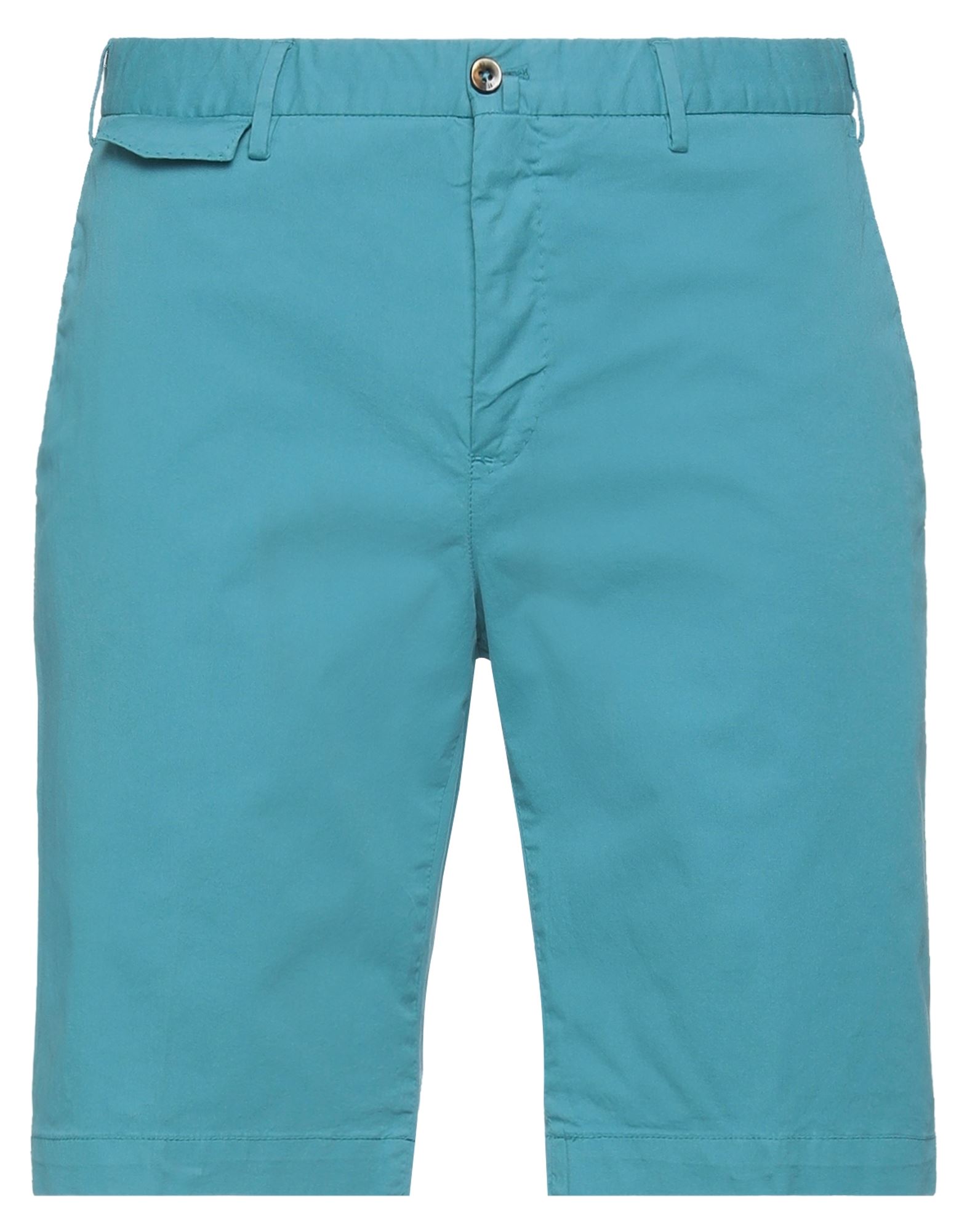 Pt Torino Man Shorts & Bermuda Shorts Turquoise Size 38 Cotton, Elastane In Blue